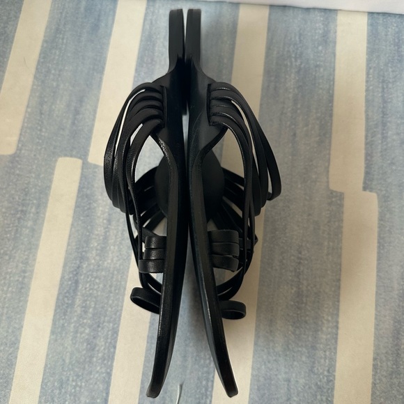 The Row Cannes Leather Strappy Sandals size EU 38 Black Flats - Picture 7 of 10